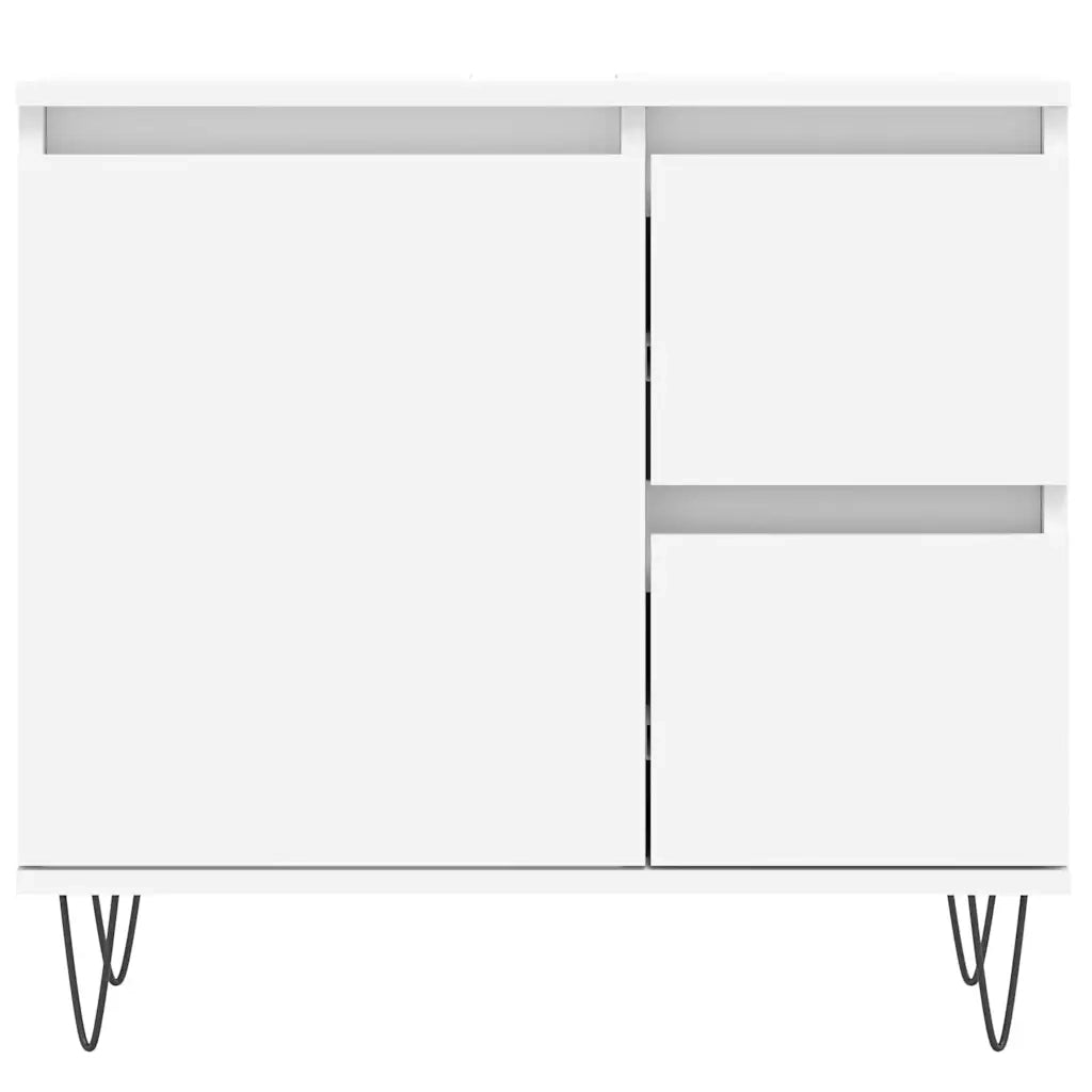 Set Mobili da Bagno 3 pz Bianco in Legno Multistrato 3190221