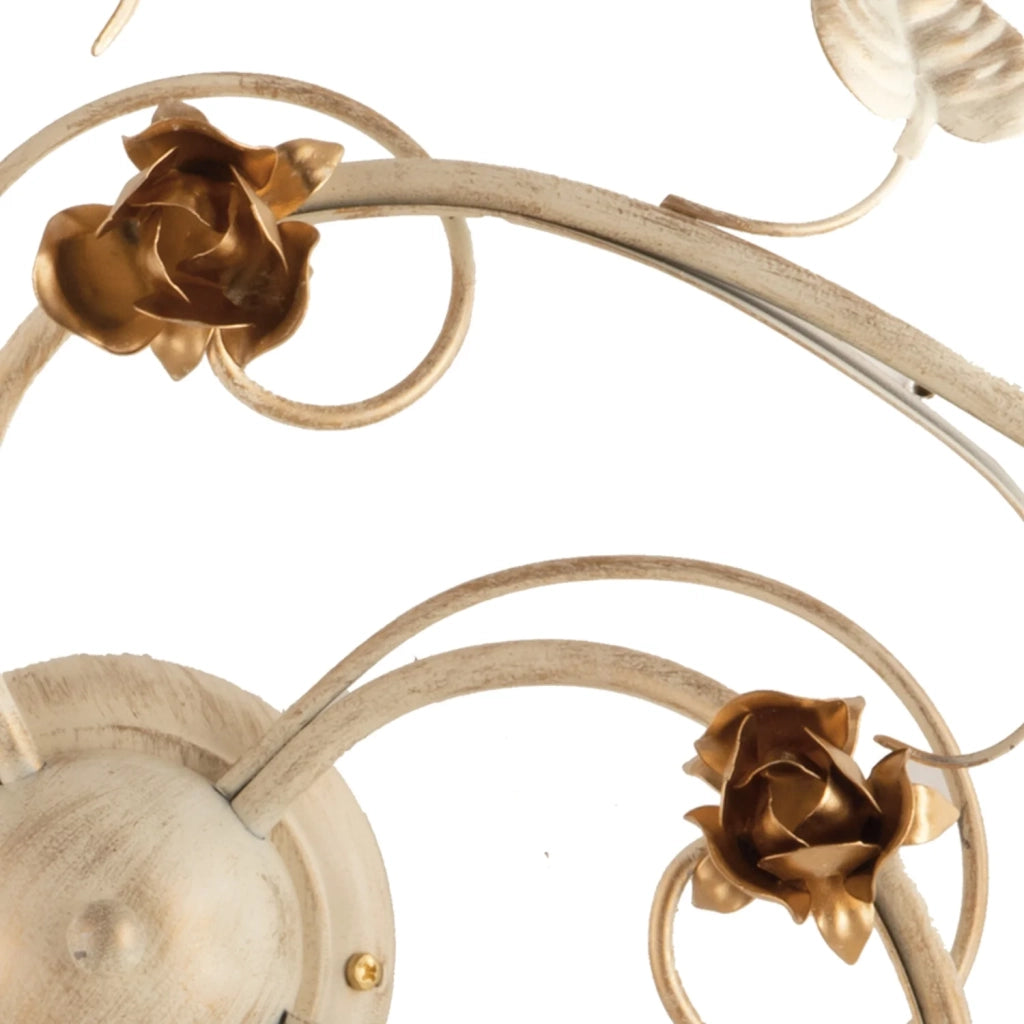 Plafoniera Arte Povera Cestino 5 Luci Avorio e Bianco LuceArt Classic
