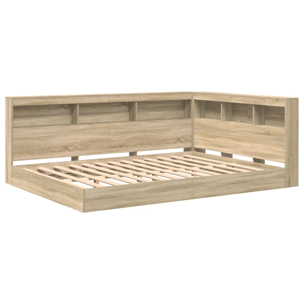 Letto a libreria Rovere Sonoma 160x200 cm Legno ingegnerizzato