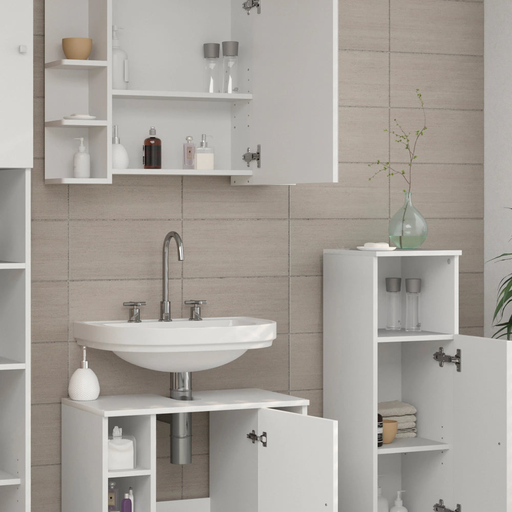 Vicco Set mobili bagno Bianco 3 parti, con mobile midi