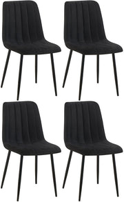 Set di 4 sedie Dijon nero,Tessuto