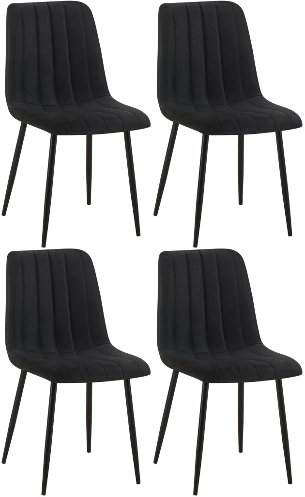 Set di 4 sedie Dijon nero,Tessuto
