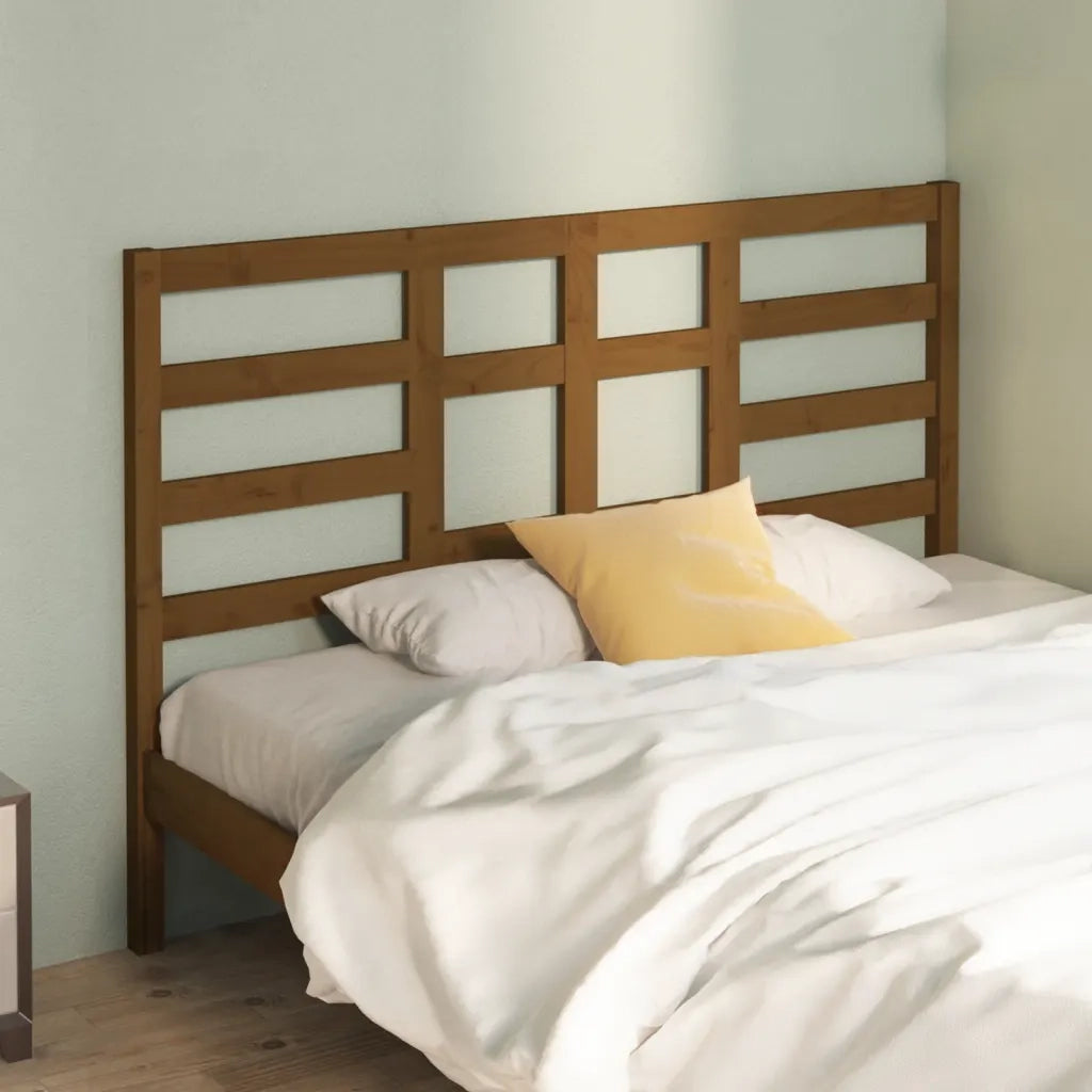 Testiera per Letto ambra 126x4x104 cm in Legno Massello di Pino