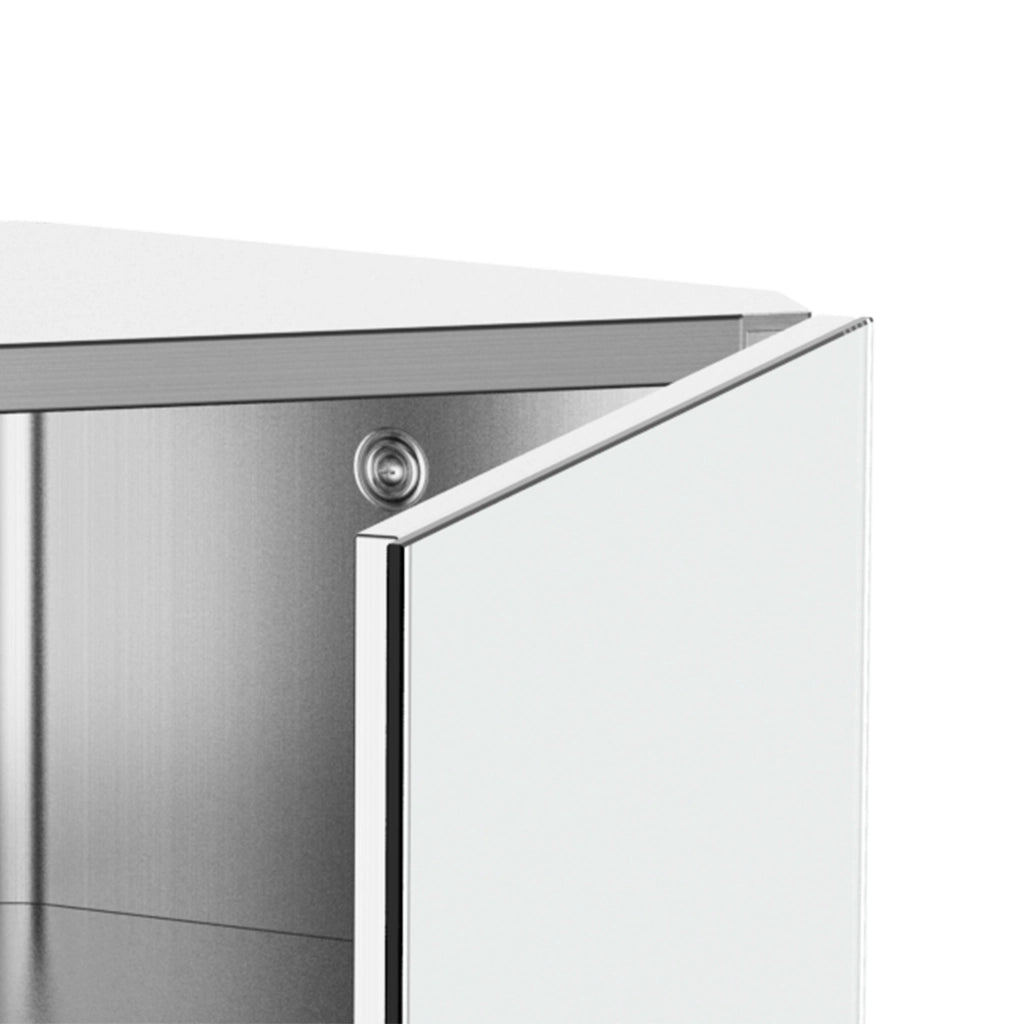Armadietto Specchio Angolare Sospeso Bagno 2 Ripiani ¨C Minimal ¨C Acciaio Inox 30x18.4x60 cm