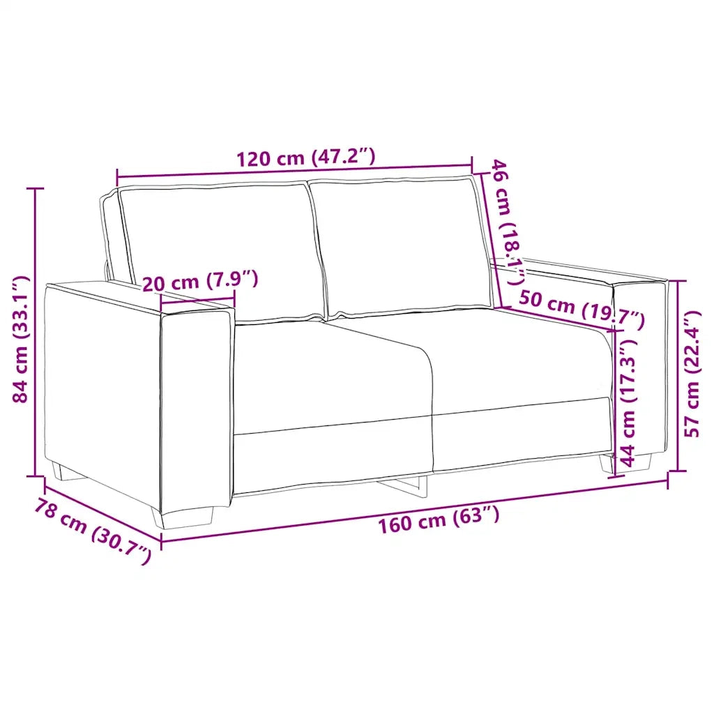 Divano a due posti Rosso Vino 160 cm Pelle Sintetica 4105048