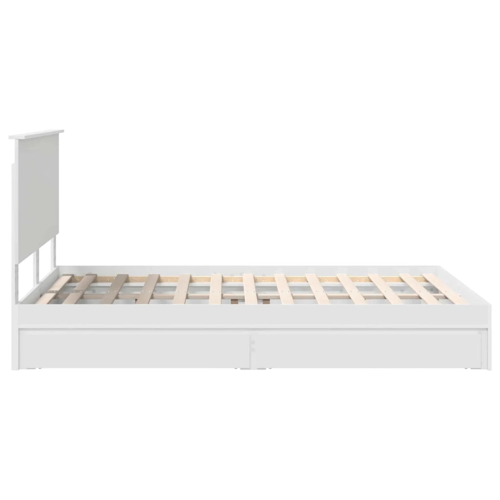 Letto con Contenitore Bianco 140 x 190 cm Legno multistrato 3411208