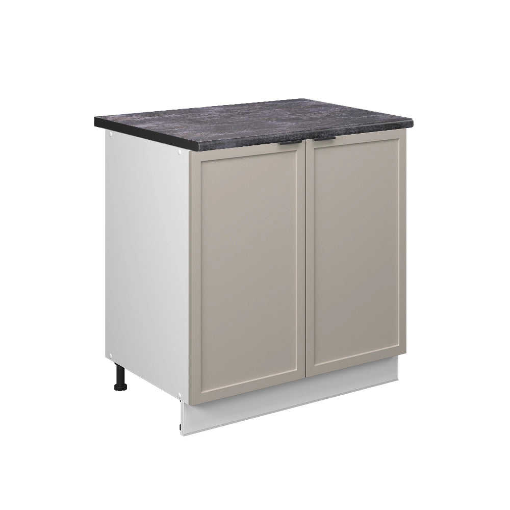 Mobile lavello cucina Fame-Line GrigioBeige/Bianco 80 cm con ripiano, PL Antracite Vicco