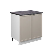 Mobile lavello cucina Fame-Line GrigioBeige/Bianco 80 cm con ripiano, PL Antracite Vicco