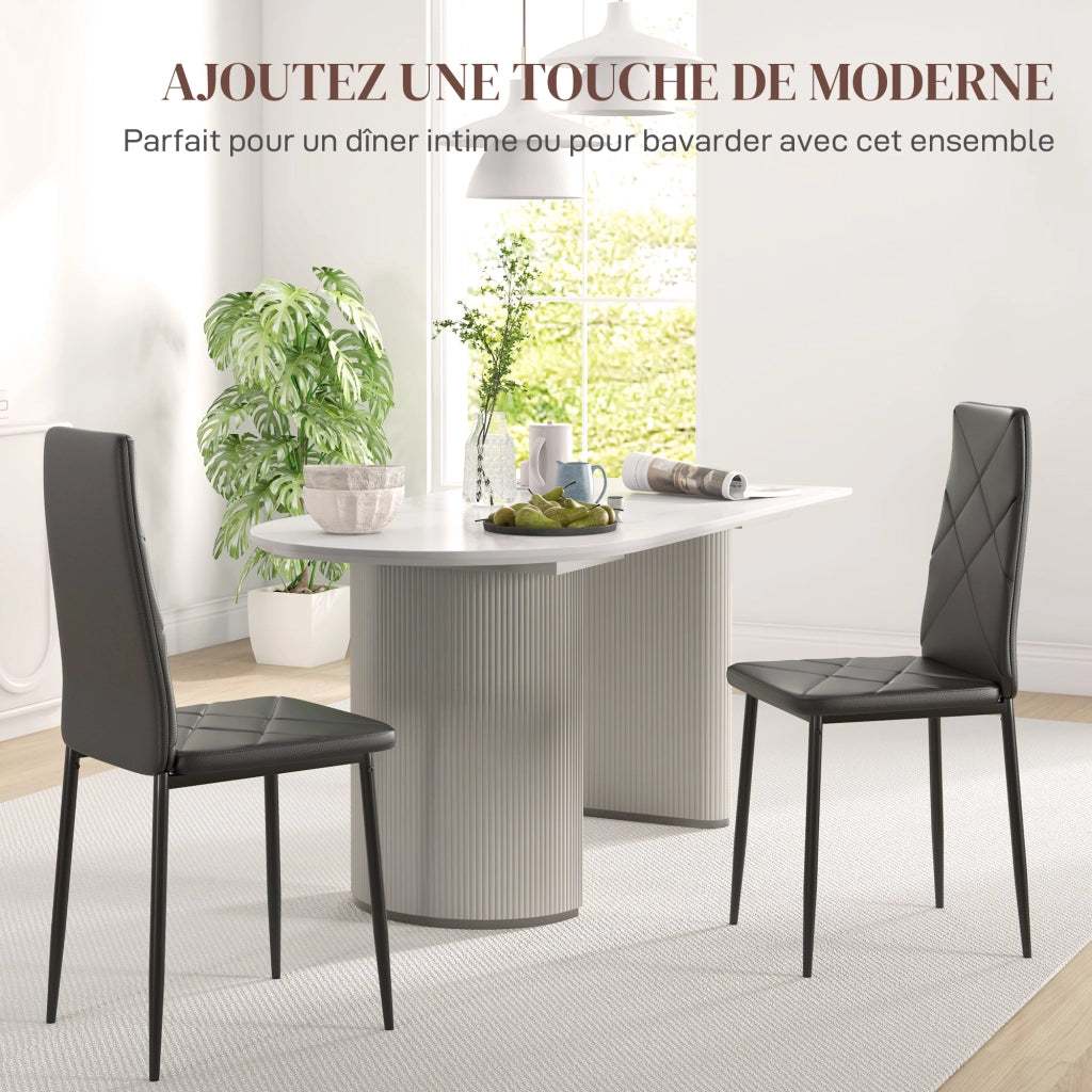 Sedia da pranzo con schienale alto ¨C zephmum ¨C rivestimento similpelle, struttura metallo, nero