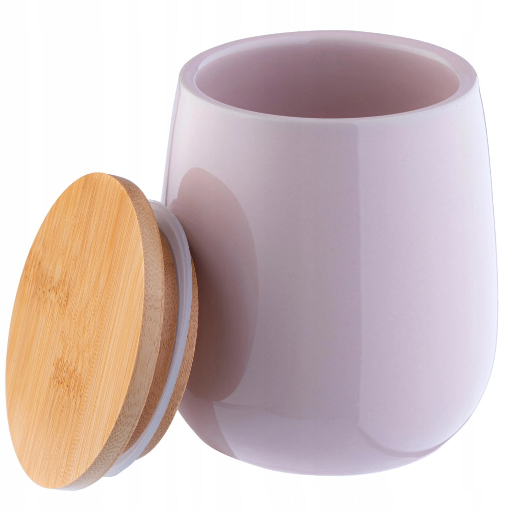 Scatola organizer per dischetti di cotone KADAX, in ceramica rosa