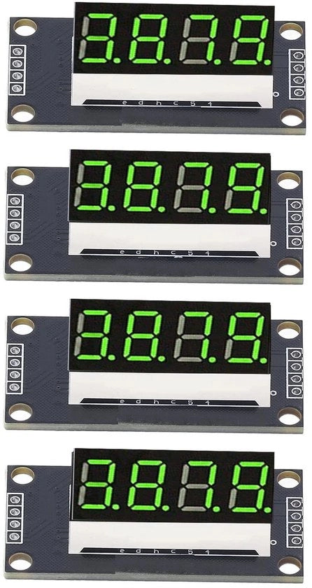 Display a LED 4 cifre a 7 segmenti - Chip TM1637 - Modulo di visualizzazione digitale - Alta stabilità - Tensione 5 Volt