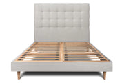 Letto 135x190 cm con testiera imbottita - Tessuto velluto