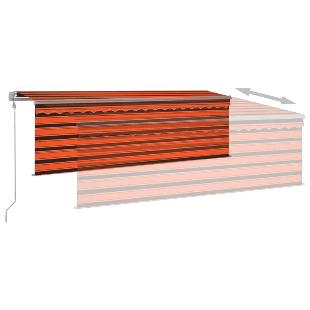 Tenda Sole Retrattile Automatica Parasole 4x3m Arancio Marrone