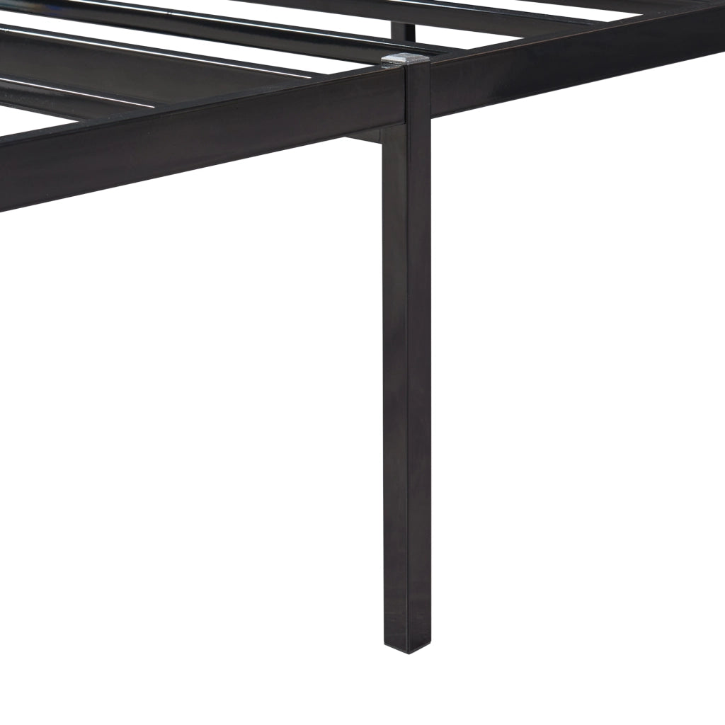 Struttura Letto Singolo Vårdö 90 x 200 cm in Acciaio Nero [en.casa]