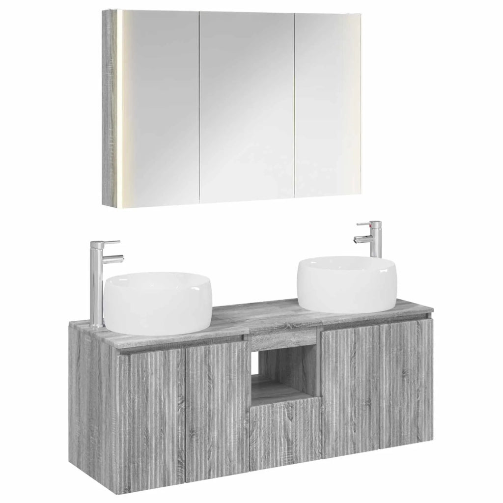 Set di Armadi da Bagno 4 pcs Sonoma grigio Legno ingegnerizzato 3406548