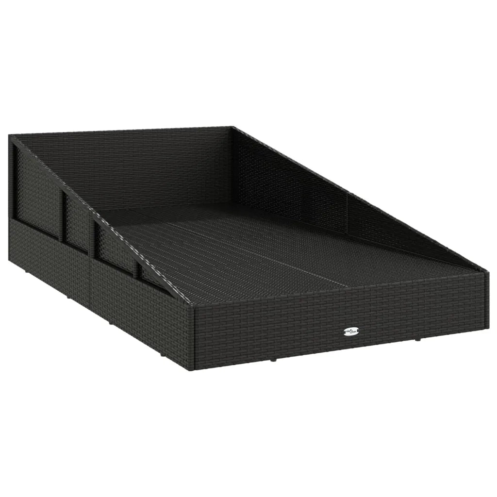 Lettino da Giardino Nero 110x200 cm in Polyrattan 42667
