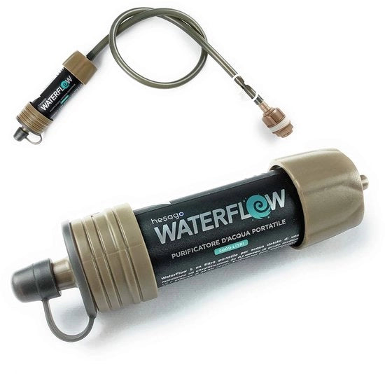 Purificatore d'acqua per gravità per campeggio e viaggi, rimuove il 99,9% di batteri, certificato TÜV
