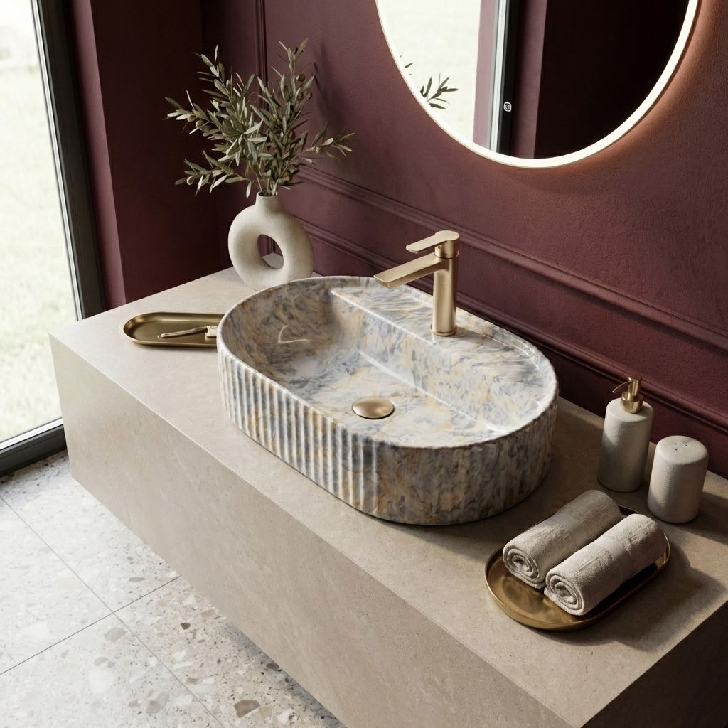 Lavabo Da Appoggio Rea Marcela 60 Ruststone