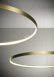 ANELLO LAMPADARIO A SOSPENSIONE ORO SPAZZOLATO DIAM.78cm 3000K 3068LM 47W