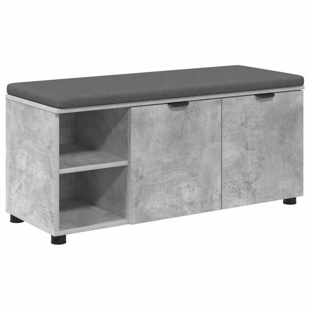 Panca per ingresso con cuscino-Sgabello-Panca da Corridoio Grigio cemento 100 x 38 x 46 cm 898254