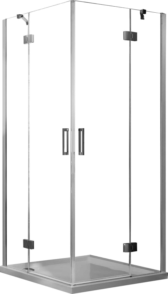 Box Doccia Angolare 75x80 cm 2 Ante Battenti in Cristallo Trasparente 6mm H190 Fosterberg Herning