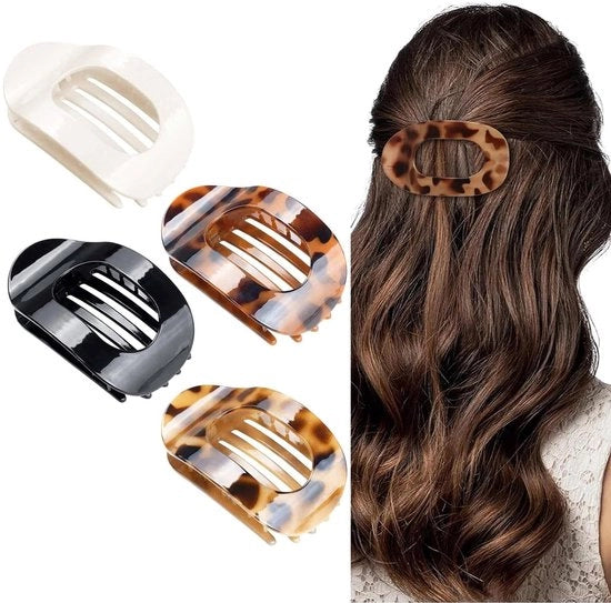 Set di 4 clip capelli a superficie liscia per donne, clip capelli, capelli fini & clip capelli per capelli spessi, spilla capelli a forma rotonda da posizionare a terra, clip capelli curvi a superficie piatta, spille capelli per donne, grande clip capelli