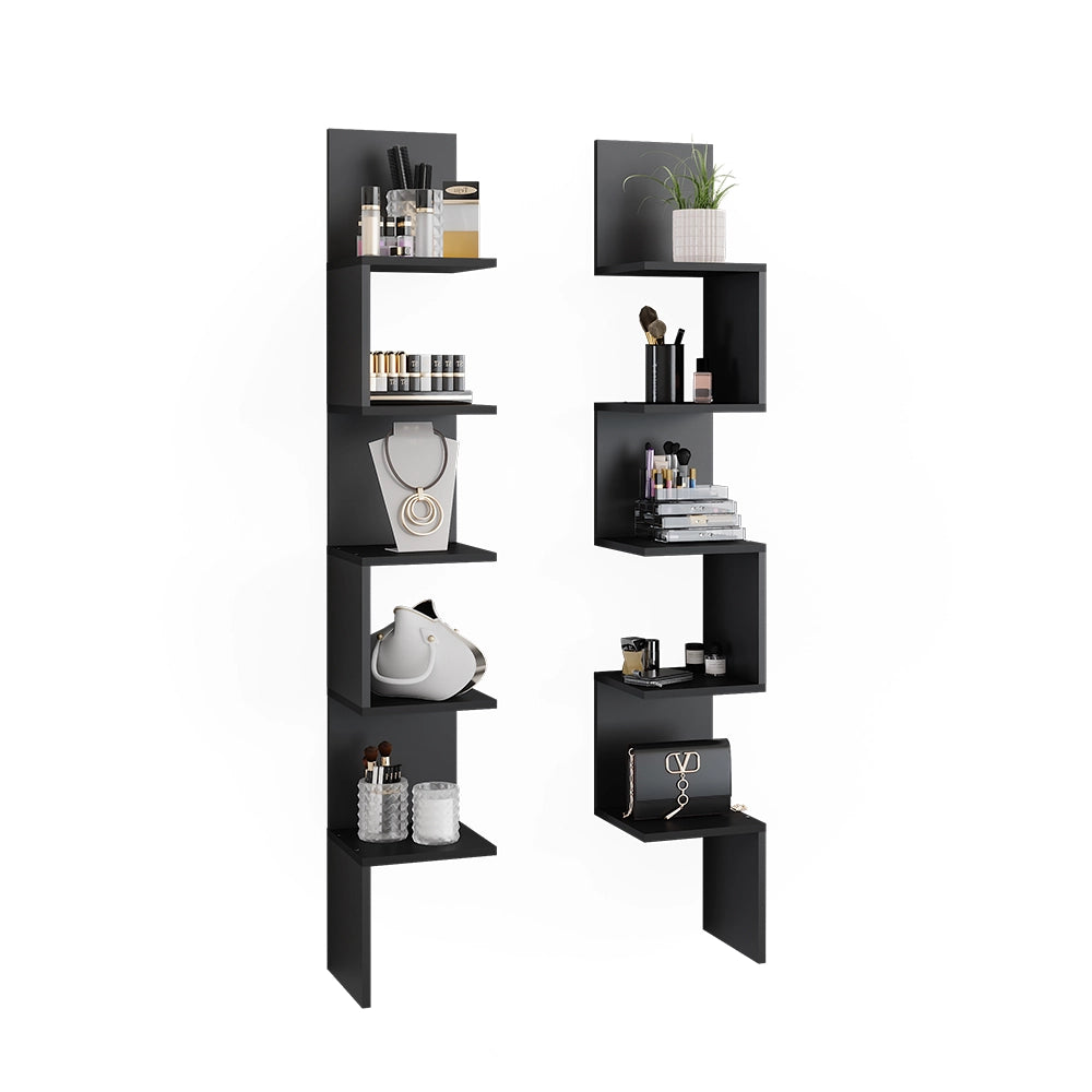 Scaffale ad angolo Paolo Nero 28 x 175.4 cm Set di 2 Vicco