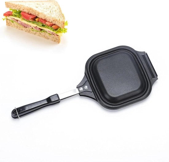 Piastra a due facce per Sandwich di Colazione - Crea Pancakes morbidi, Omelette, Frittate - Piastra antiaderente per panini