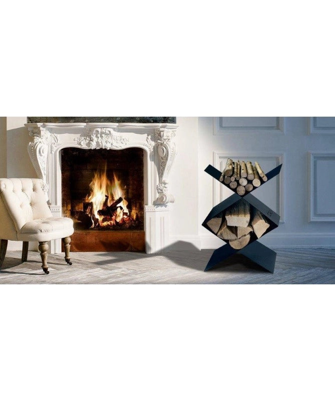 Portalegna Rombo in acciaio - Made in Italy
