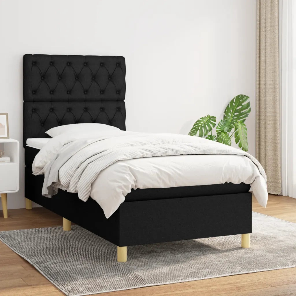 Giroletto a Molle con Materasso Nero 80x200 cm inTessuto 3142531