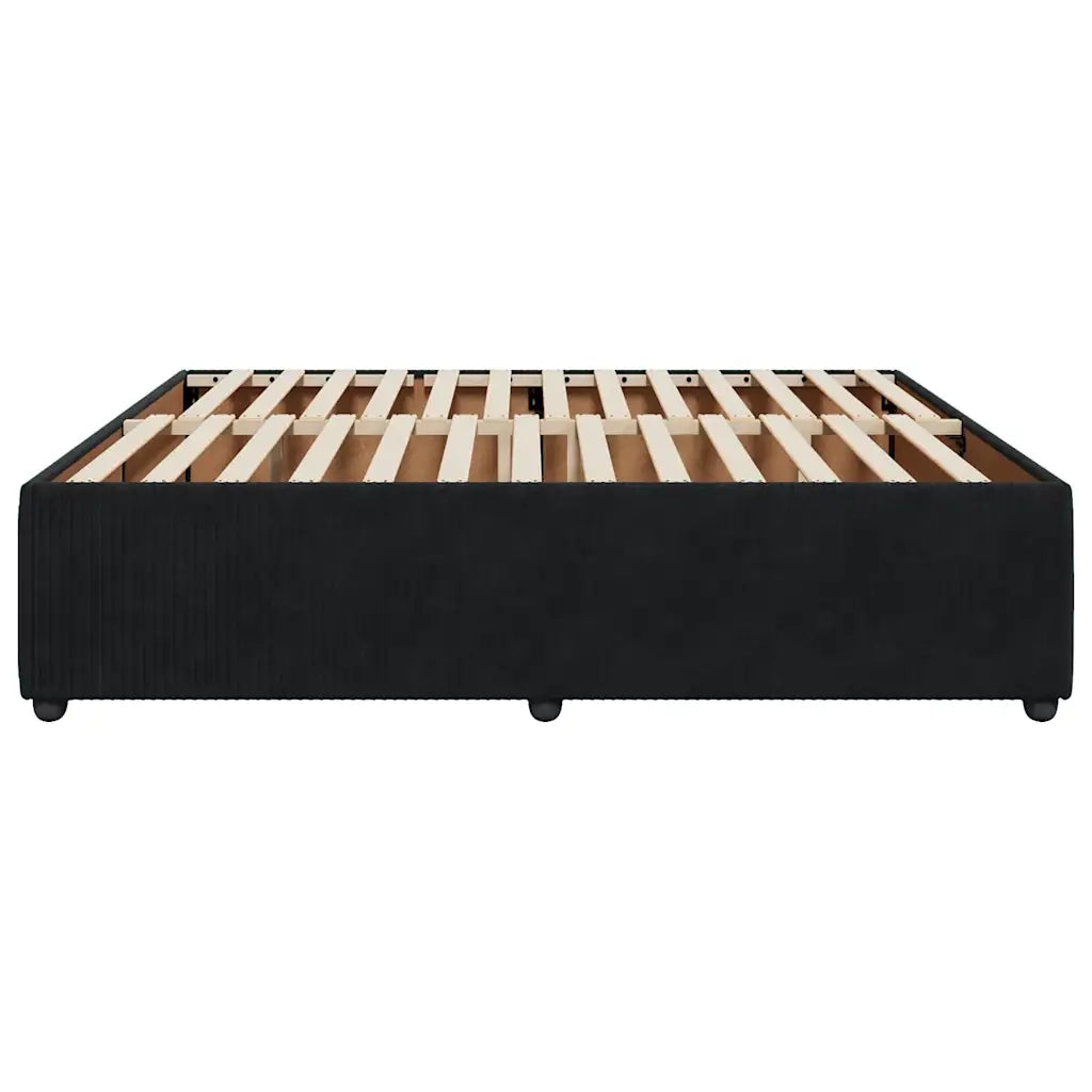 Giroletto senza Materasso-Struttura Letto Nero 180x200 cm in Velluto 700091