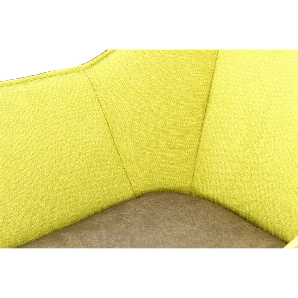 Sedia Lounge Marietta 100 in Ecopelle Bicolore Verde e Taupe