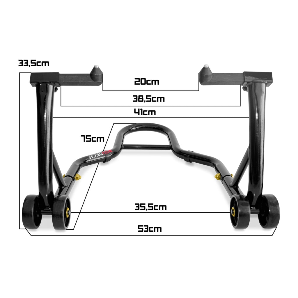 Motorlock - Coppia di supporti alzamoto anteriore e posteriore fino a 400kg - piastre regolabili