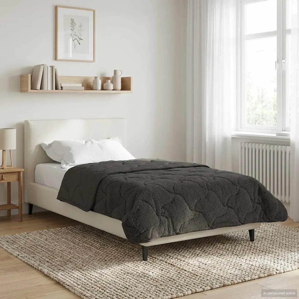 Duvet Estivo Antracite 140 x 220 cm Microfibra e Fleece Teddy