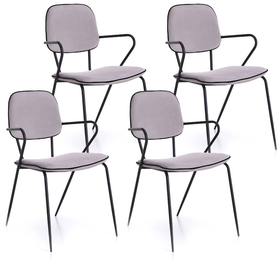 Set 4 Sedie 52x50x81,5 cm Velluto Grigio