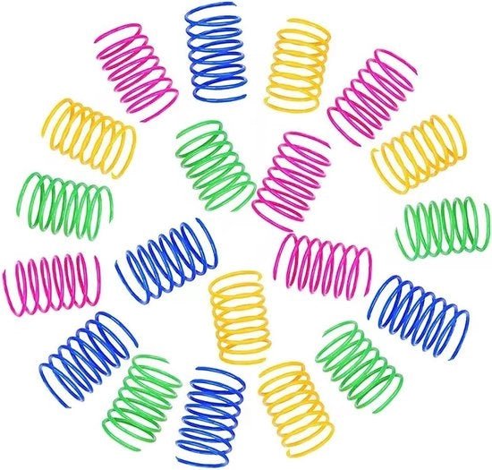 20 pezzi di spirali in plastica per gatto giocattolo - Veer colorato per gatti giocattolo interattivo per gatti con spirali per mordere e cacciare gioco attivo per gatti