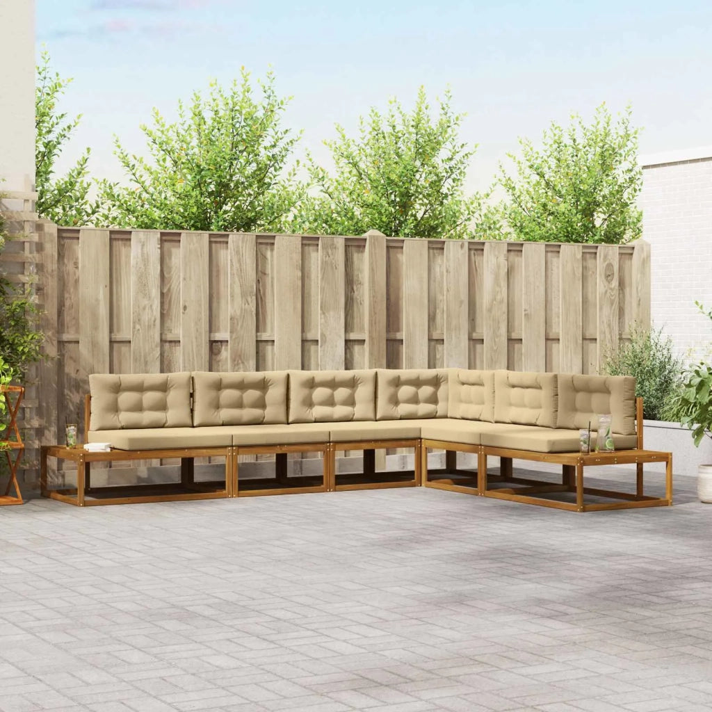 Set di divani da esterno Naturale e Beige