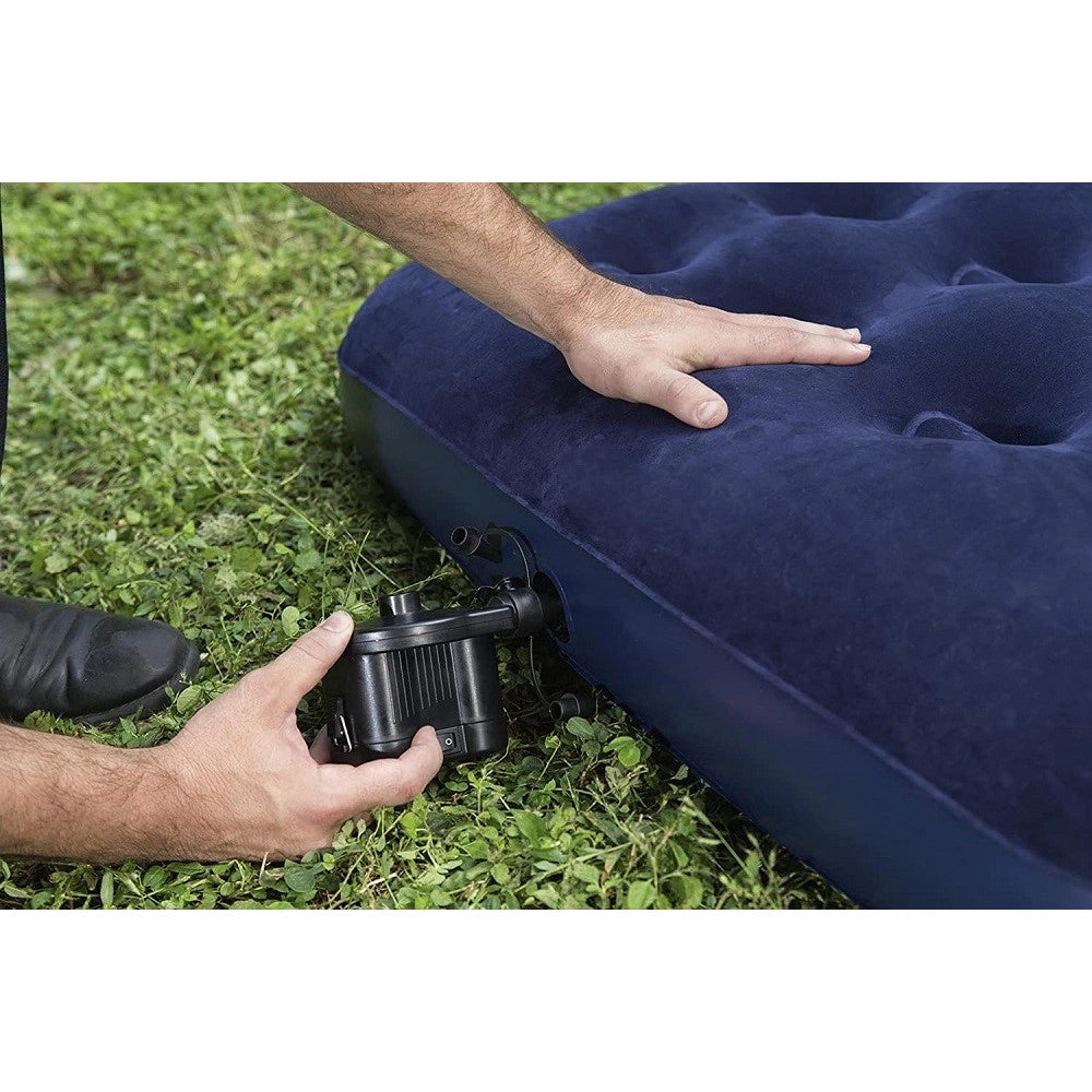 Trade Shop - Materasso Gonfiabile Singolo Airbed Blu Floccato Plus 188x99x22cm Campeggi 67001 -