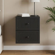 Mobiletto da notte a muro con cassetto Nero 33 x 34,5 x 40 cm 897957