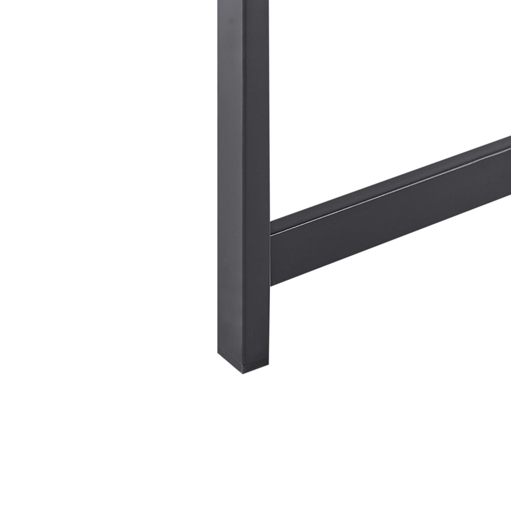 Tavolo da pranzo moderno da giardino in acciaio e polipropilene nero 150 x 50 cm per interni ed esterni