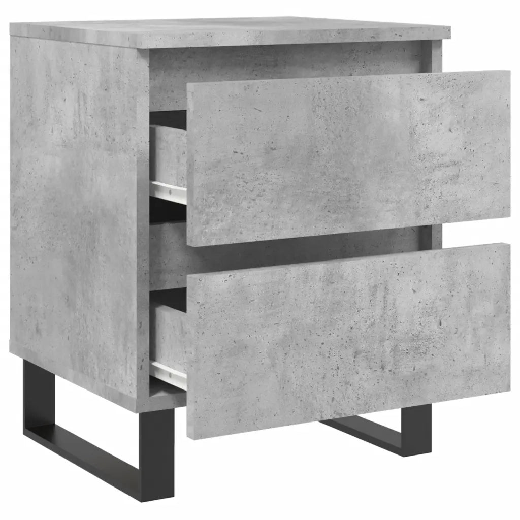 Comodini 2pz-Set di 2 Tavolino da notte Grigio Cemento 40x35x50 cm in Legno Multistrato 742093