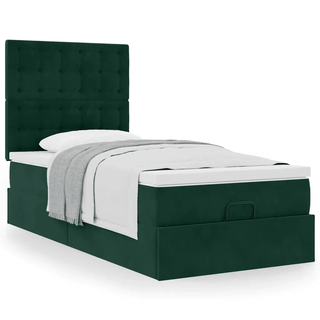 Struttura Letto Pouf con Materassi 90x190 cm in Velluto 3313586