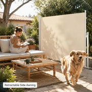Extendable Side Awning 140x500 Cm Cream