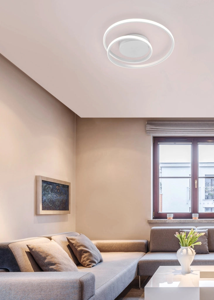 Plafoniera da Interno a LED in Metallo Bianco Opaco