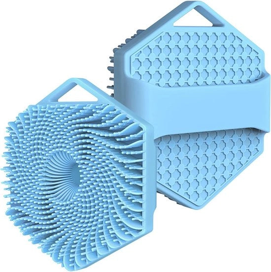 Peeling-lichaamsscrubber in silicone morbido - Spazzola per doccia per pulizia profonda e peeling del corpo - Blu