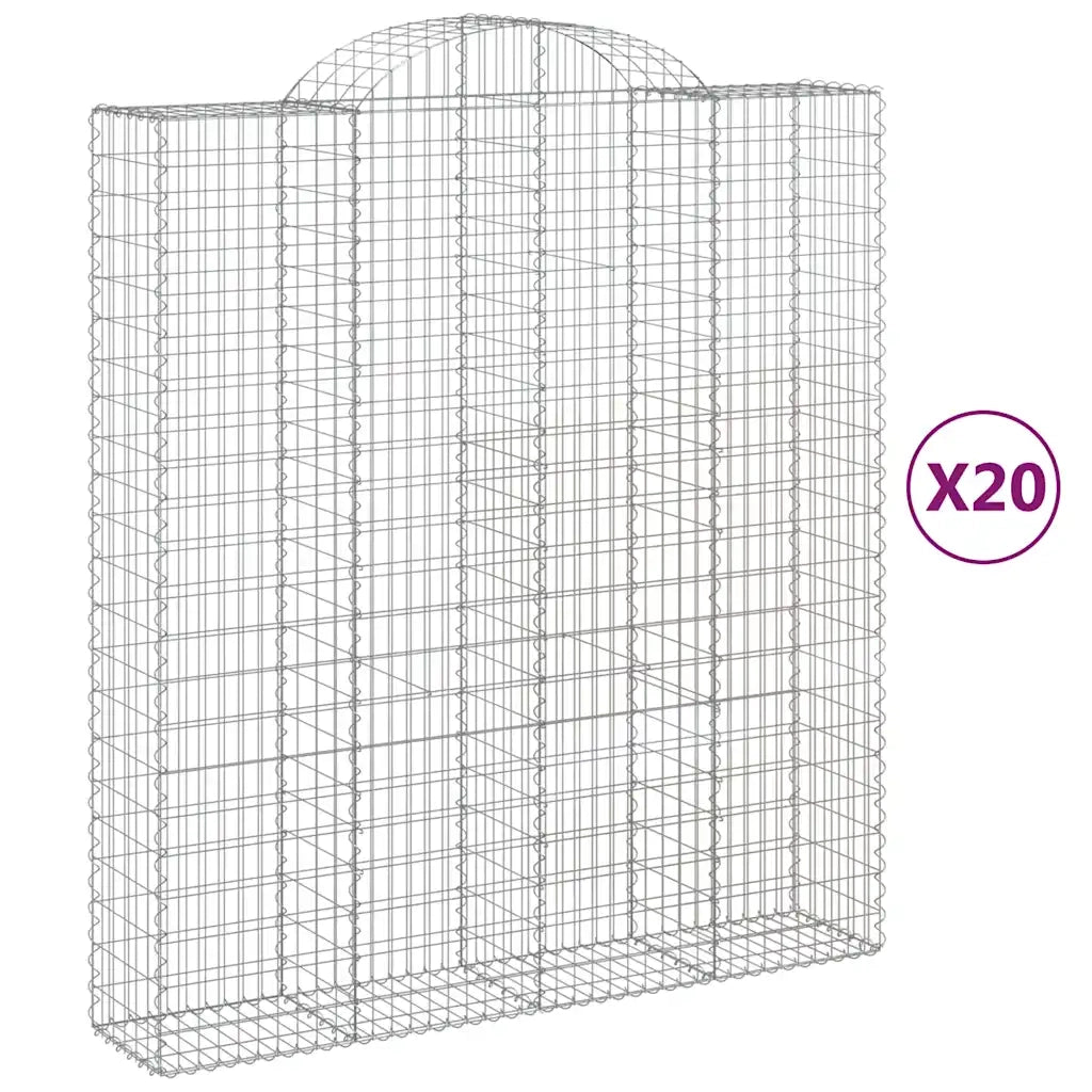 Cesti Gabbioni ad Arco 20 pz 200x50x220/240 cm Ferro Zincato 3146461