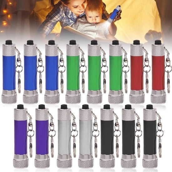 15 Mini LED Lampade per Bambini - 6 Colori Lampada Mini Portatile per Chiave Regalo per Bambini Esterni