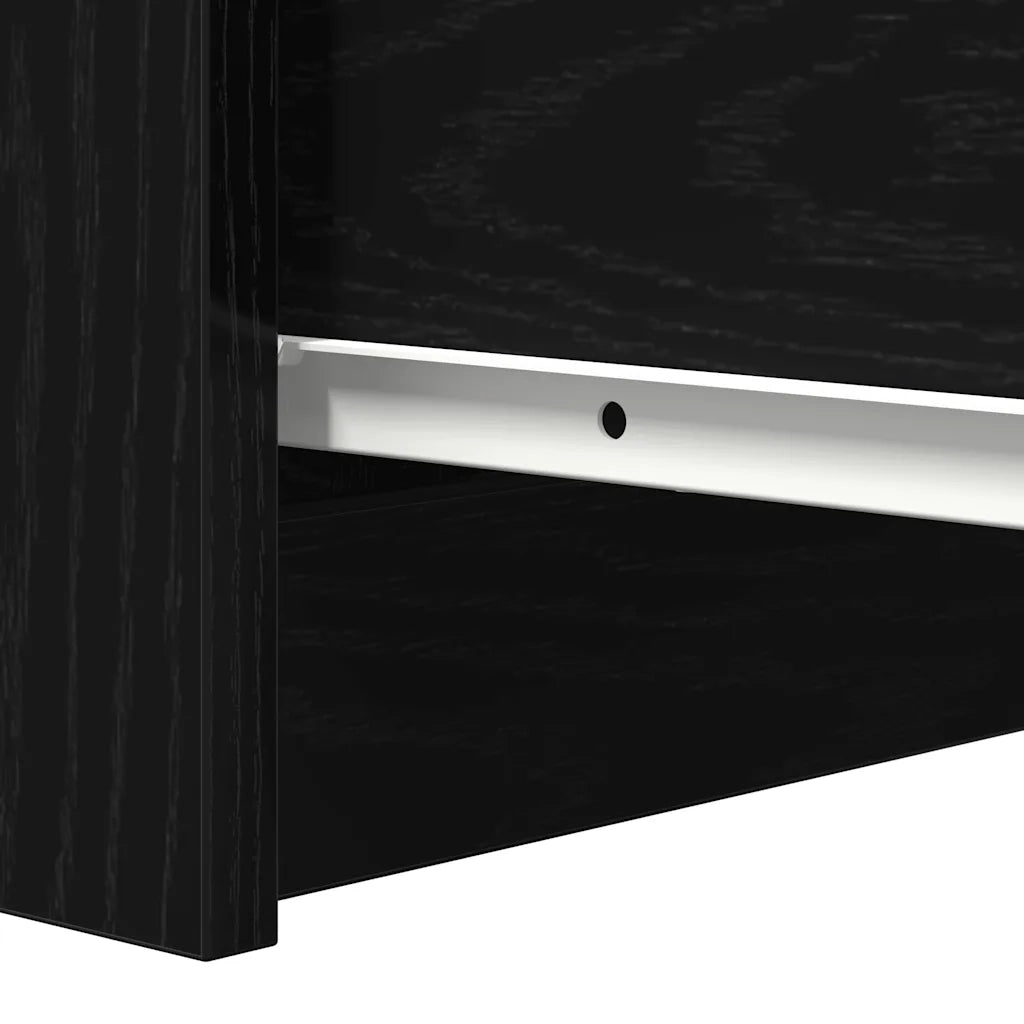 Credenza Rovere Nero 37,5x35x76 cm in Legno Multistrato
