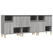 Credenze 3pz | Madia | Buffet da pranzo | Armadio da pranzo Grigio Sonoma 60x35x70 cm in Legno Multistrato