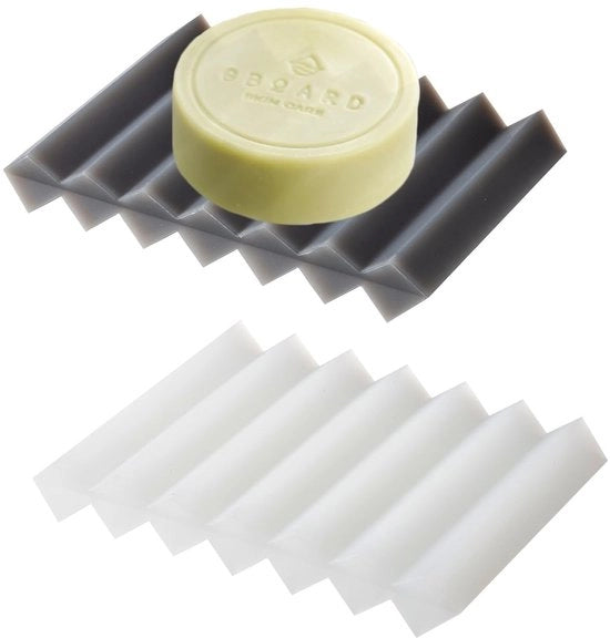 Set di Sapone in Silicone - Dispensatore di Sapone Multifunzionale - Set da 2 - Nero e Bianco - Autoalimentante - Ideale per Bagno e Doccia - Ricaricabile